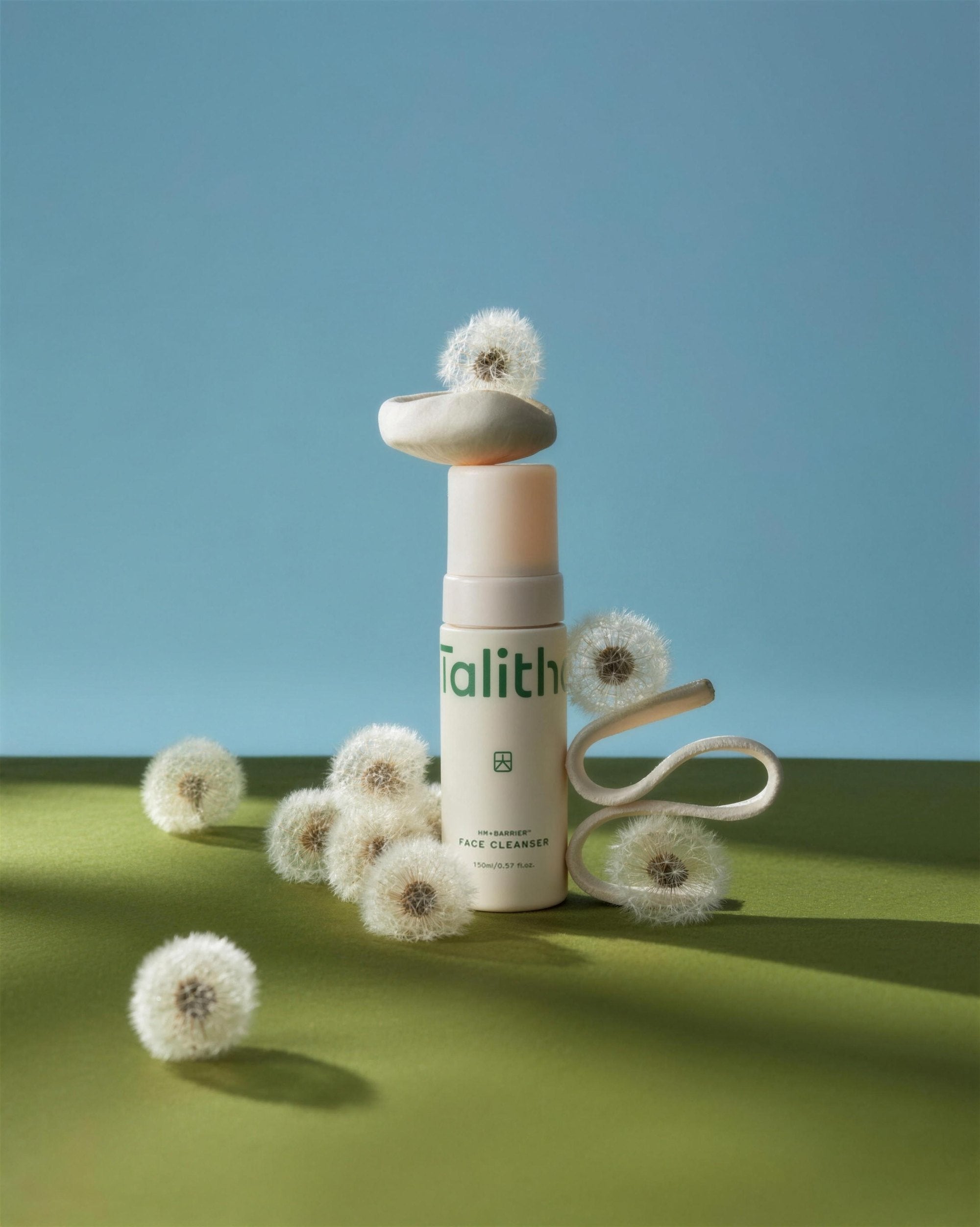 HM+Barrier Face Cleanser with dandelion seed heads